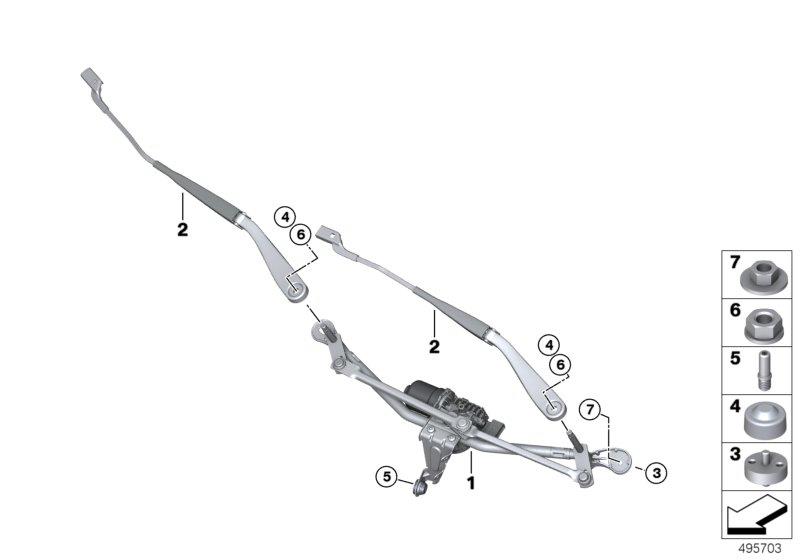 Diagram Single wiper parts for your BMW