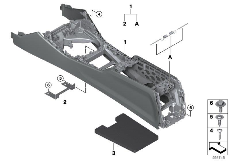 Diagram Center console for your 2012 BMW M6   