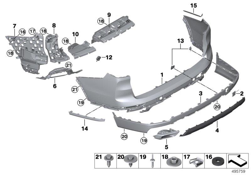 Diagram Trim cover, rear for your 2019 BMW X6   