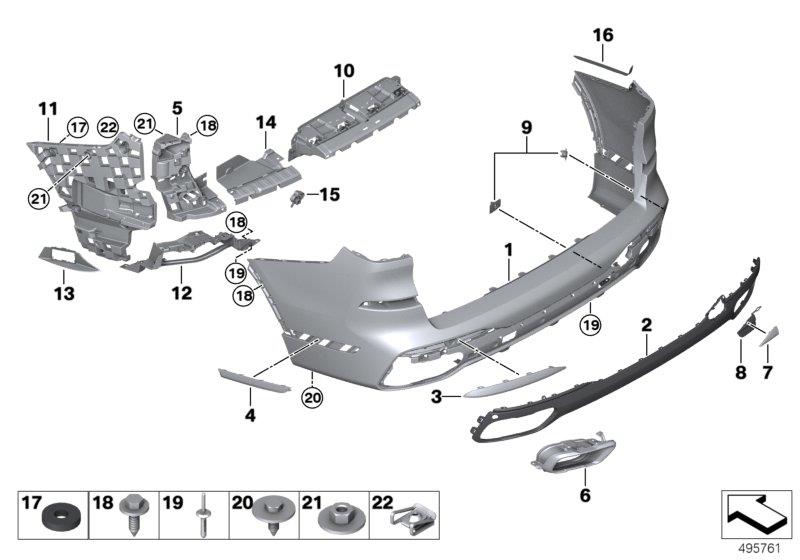 Diagram M Trim, rear for your 2023 BMW M4 Comp. M xDrive   