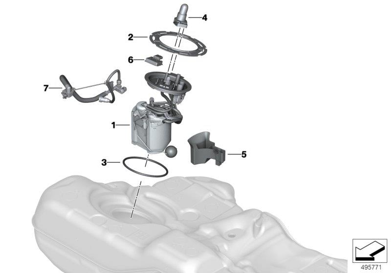 Diagram Fuel pump and fuel level sensor for your 2018 BMW 330i   