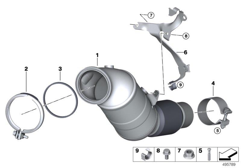 Diagram Engine-side catalytic converter for your BMW 230iX  