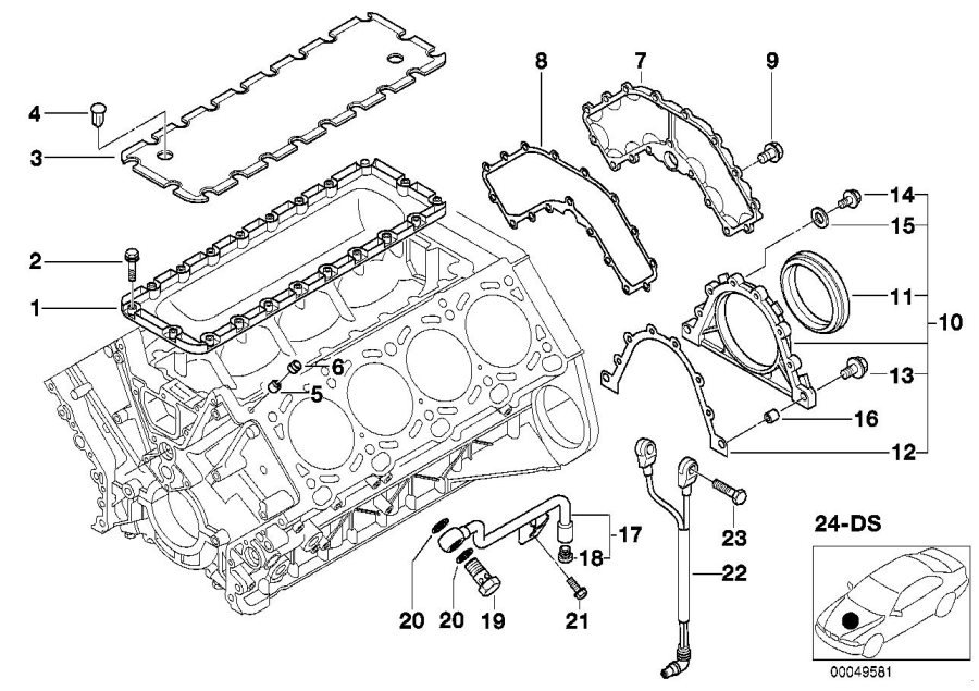 Diagram Engine Block Mounting Parts for your 1999 BMW 750iLP   