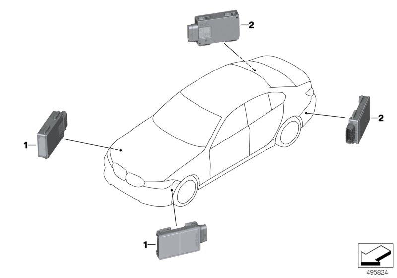 Diagram Radar sensor, close range for your 2003 BMW 530i   