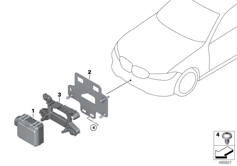 Diagram Front radar sensor for your BMW M2  