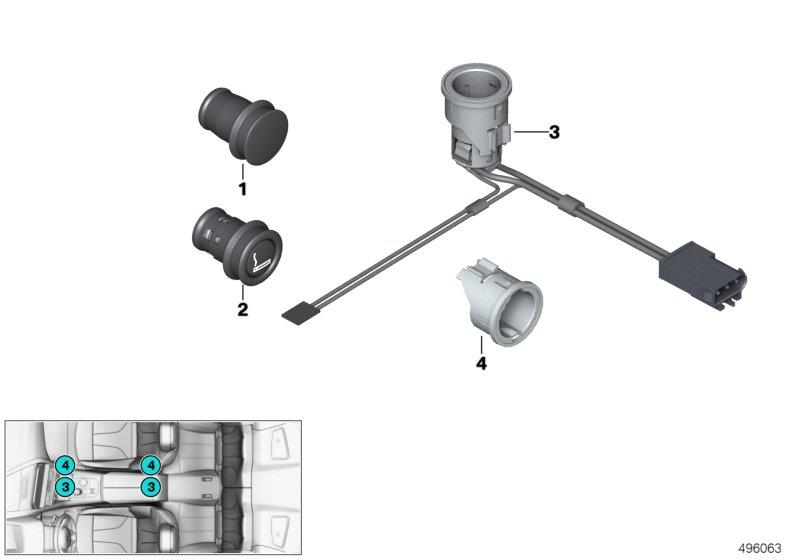 Diagram Cigarette lighter / sockets for your 2009 BMW M3   