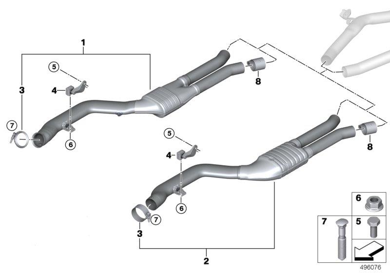 Diagram Exhaust system, front for your 2014 BMW M6   