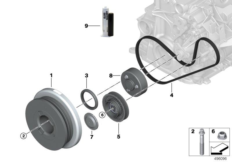 Diagram Belt Drive-Vibration Damper for your BMW