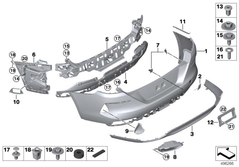 Diagram Trim cover, rear for your 2021 BMW 330eX   