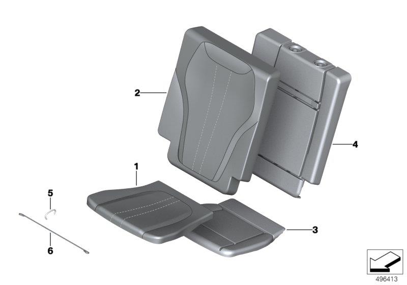 Diagram Seat, rear, pad and cover, 3rd row for your 2015 BMW M6   