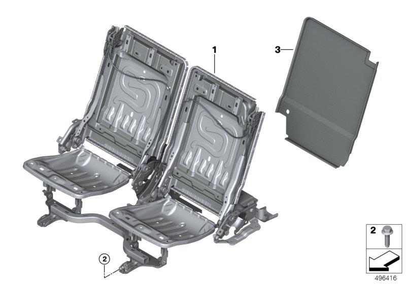 Diagram Seat, rear, seat frame, 3rd row for your BMW X5  