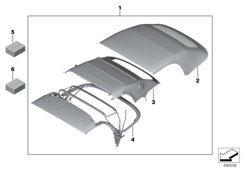 Diagram Convertible top, complete for your 2020 BMW 330i   