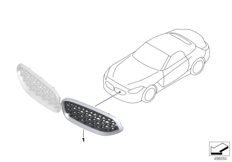 Diagram Exterior trim / grill for your 2009 BMW M6   