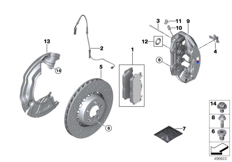 Diagram M sport brake system, red - REP FA for your 2016 BMW M2   