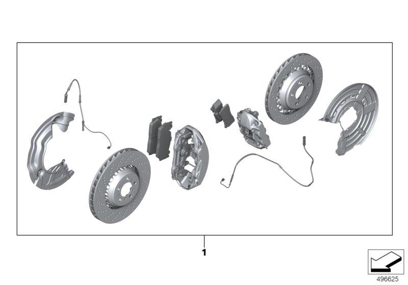 Diagram Set M sport brake system, red front/rear for your BMW