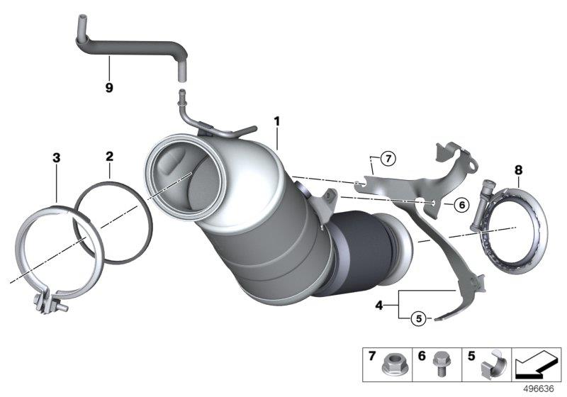 Diagram Gasoline particulate filter, near engine for your BMW 430i  