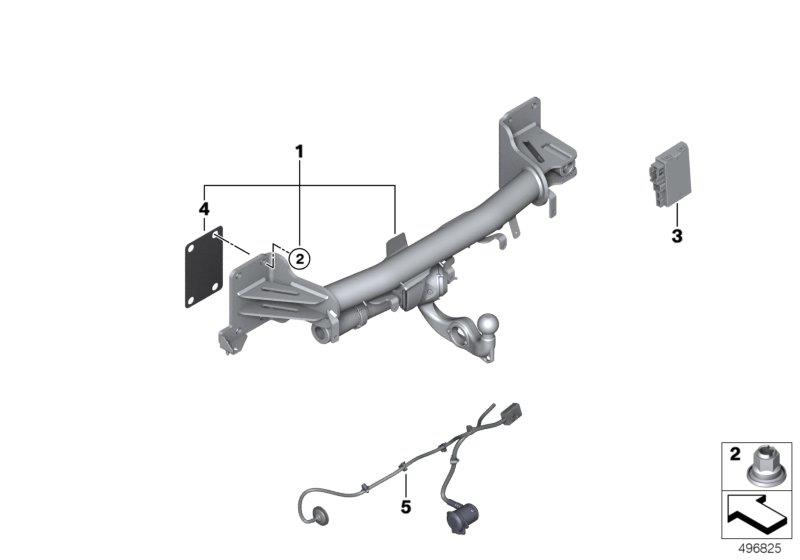 Diagram Towing hitch, US version for your BMW X5  