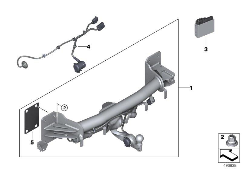 Diagram Towing hitch, US version for your 2019 BMW X6   