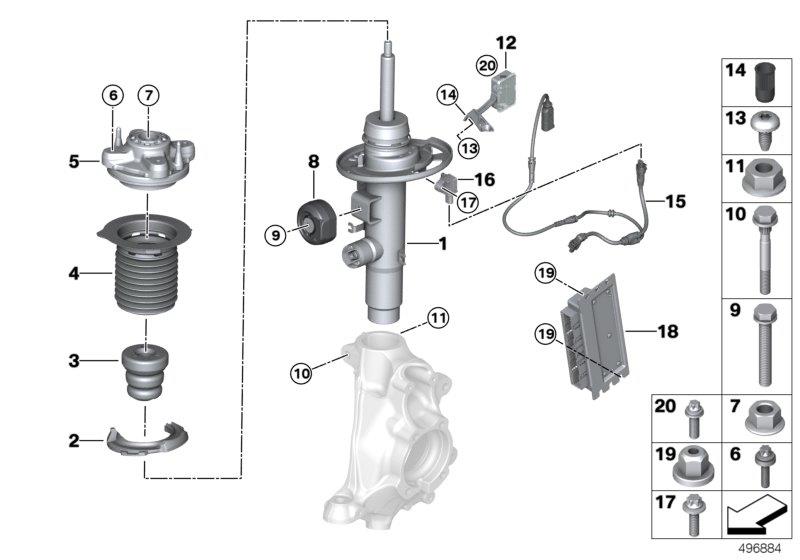 Diagram Strut front VDC / mounting parts for your 1996 BMW