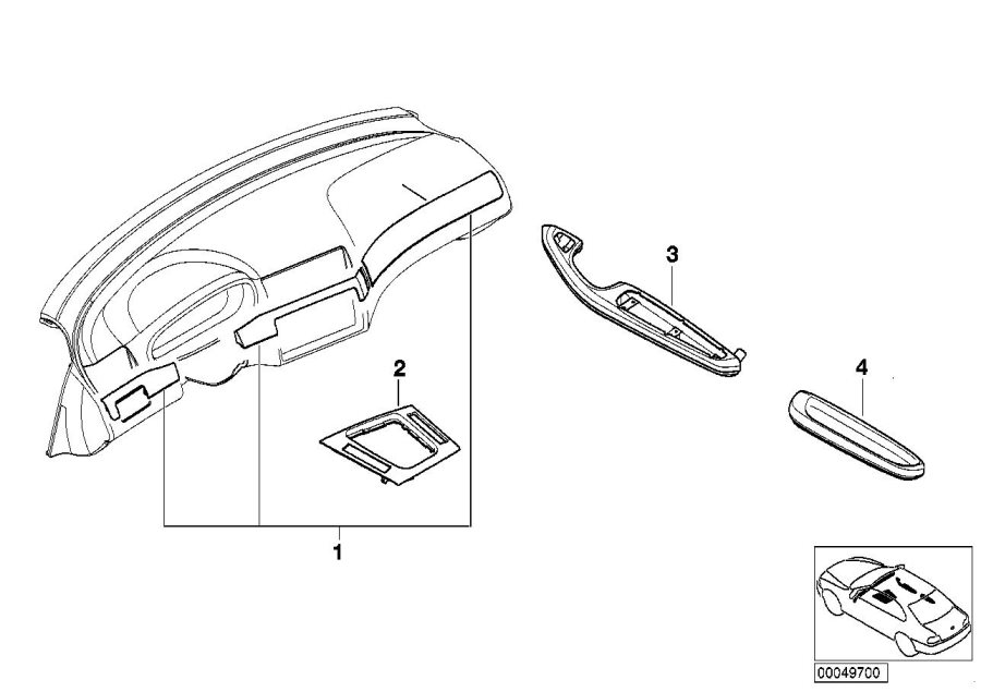 Diagram Retrofit fine wood trim, myrtle for your 2023 BMW X3  30eX 