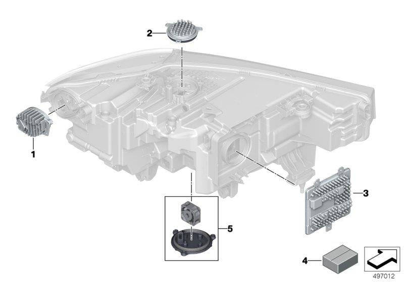 Diagram Single parts, headlight electronics for your BMW