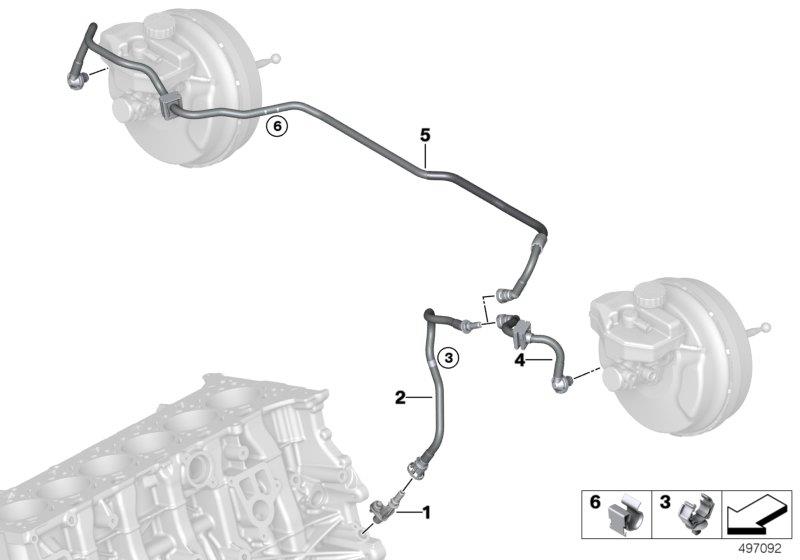 Diagram Vacuum line for brake booster for your 2010 BMW 128i   