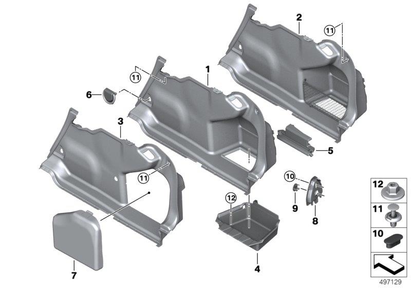 Diagram Right TRUNK TRIM for your BMW