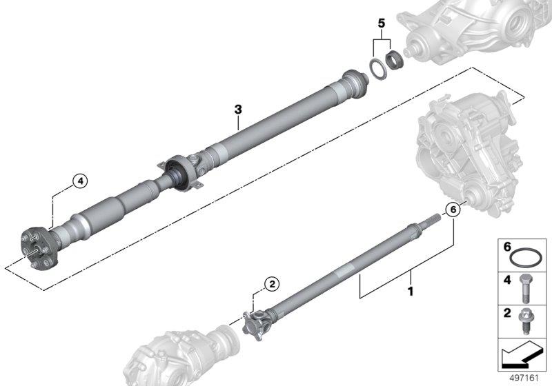 Diagram 4-wheel drive shaft/Insert nut for your BMW