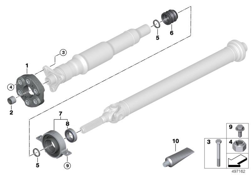 Diagram Drive shaft, single components, 4-wheel for your BMW