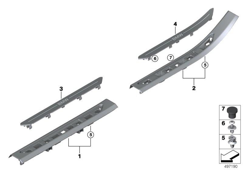 Diagram Edge protector / Trim for entry for your 2016 BMW M6   