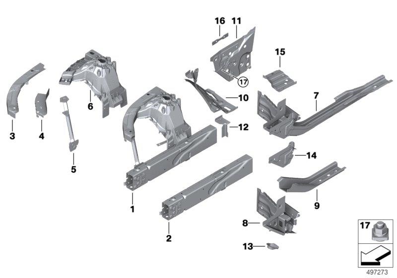 Diagram Wheelhouse/engine support for your BMW M240i  