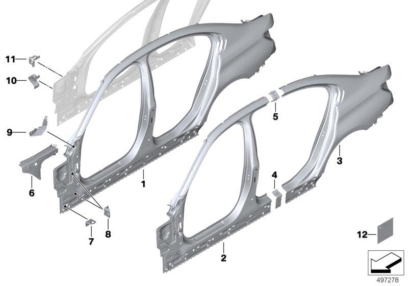 Diagram Body-side frame for your BMW 330iX  