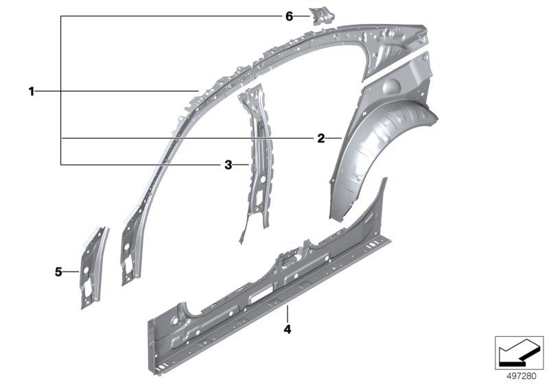 Diagram Side frame section, inner for your 1988 BMW M6   