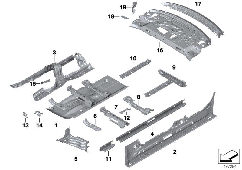 Diagram Partition trunk/Floor parts for your 2009 BMW M6   