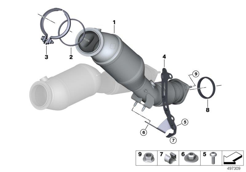 Diagram Engine-side catalytic converter for your BMW X4  