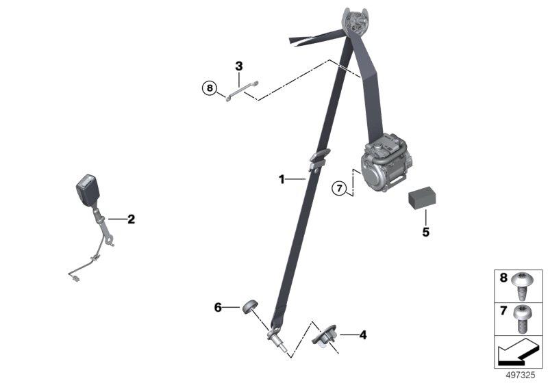 Diagram Safety belt front for your BMW