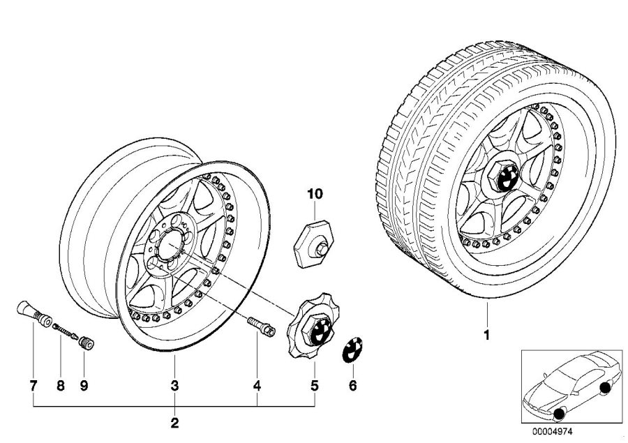 Diagram 7-SPOKE COMPOSITE WHEEL (STYL.19) for your BMW
