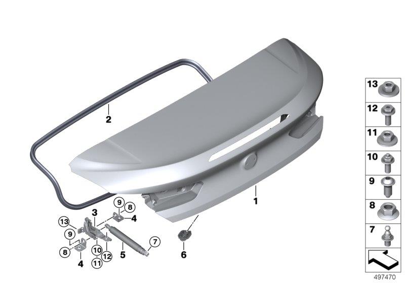 Diagram Trunk lid for your 2019 BMW 328dX   