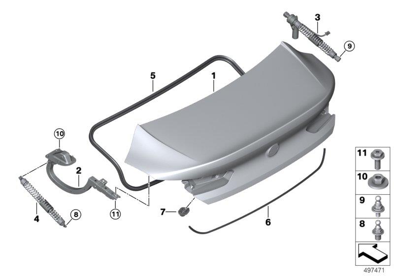 Diagram Trunk lid for your 2017 BMW X4   