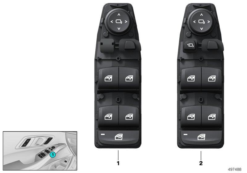 Diagram Operating unit, switch module, door, frt for your BMW