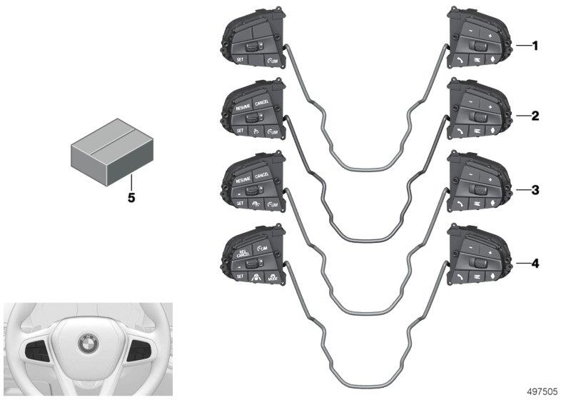 Diagram Switch for steering wheel M Sport for your BMW