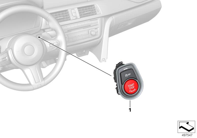 Diagram Retrofit Start/Stop switch, red for your BMW