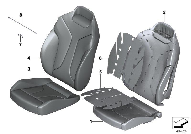 Diagram Seat front, upholstery & cover base seat for your BMW