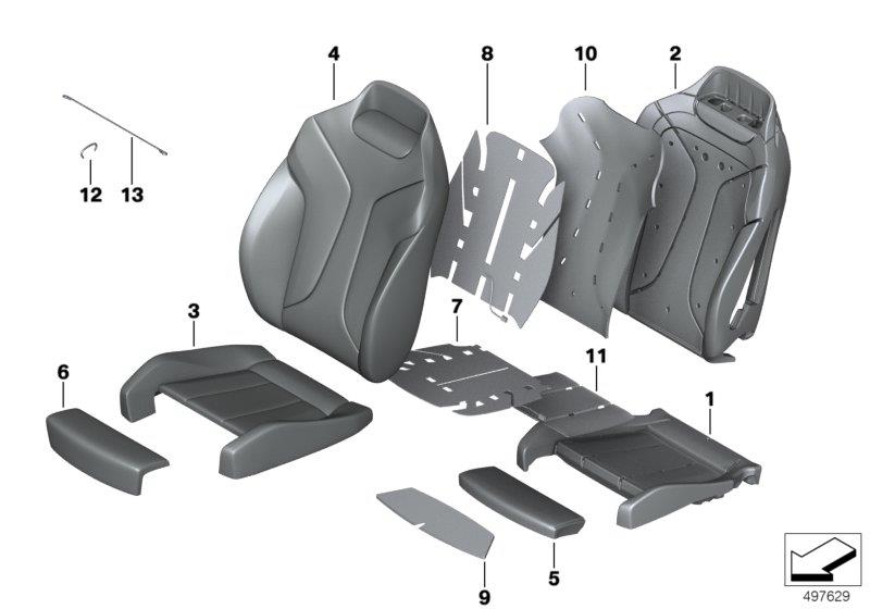 Diagram Seat front, uphlstry/cover, Comfort seat for your BMW