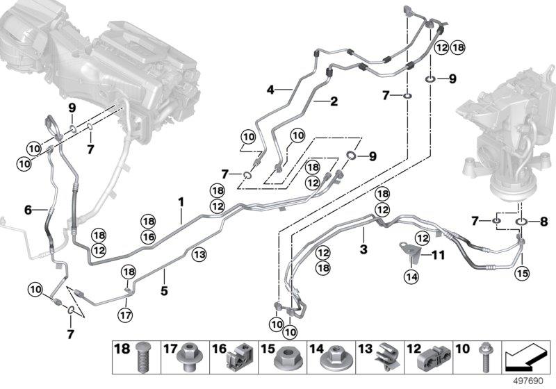 Diagram Refrigerant lines, underfloor for your BMW