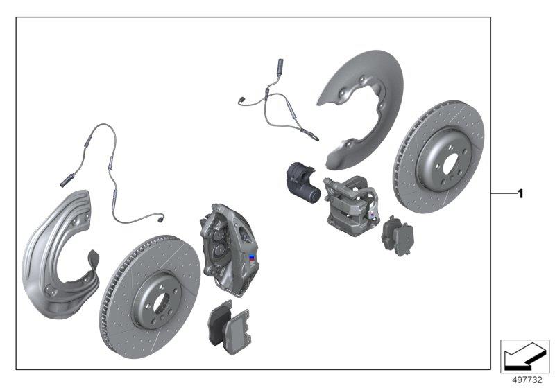 Diagram Set of M Performance brakes front/rear for your BMW