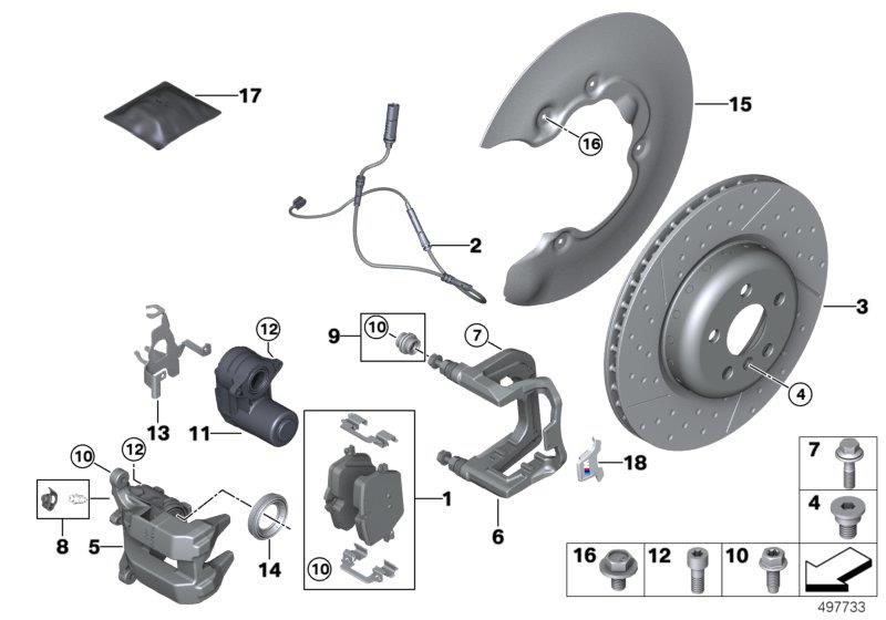 Diagram M Performance rear brake - replacement for your BMW M240i  