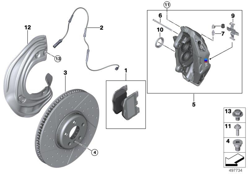 Diagram M Performance front brake - replacement for your BMW 330i  