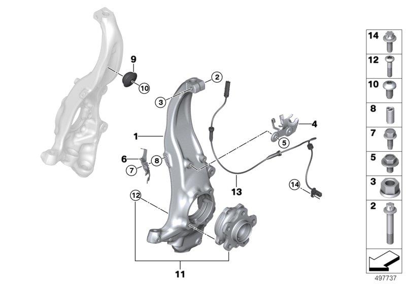 Diagram Carrier / wheel bearing, front for your BMW