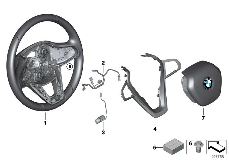 Diagram Leather steering wheel for your 2023 BMW X3  30eX 